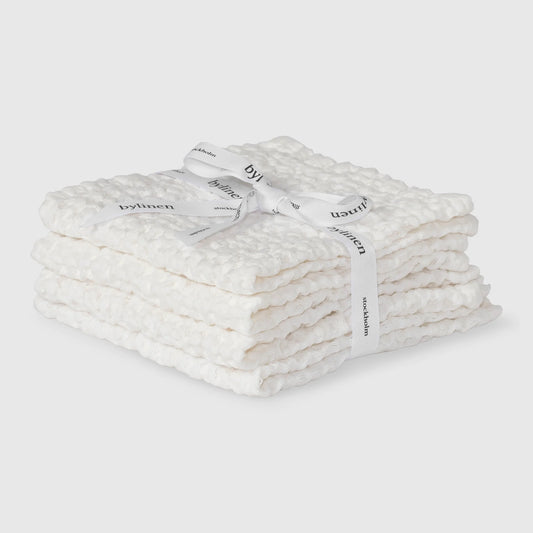 Geflochtene kleine Handtücher weiß 30x30 4er-Pack